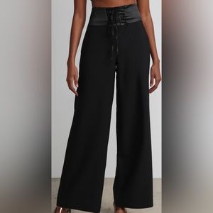 NY&CO Black Lace-Up Palazzo Pant size 16 3/$20